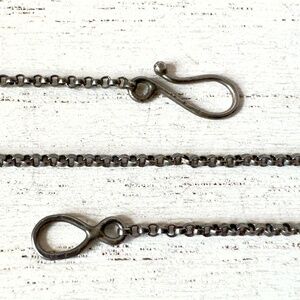 Sterling Silver Oxidized Chain Necklace 24 Inch